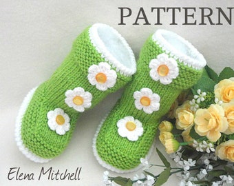 Modèle de tricot Chaussures de bébé Chaussons de bébé Chaussons de bébé tricotés Chaussures de bébé fille Chaussons de bébé fille tricotés Modèle de tricot en anglais PDF