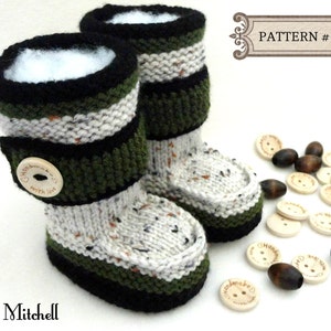 Knitting PATTERN Baby Booties Baby Shoes Knitted Baby Uggs Baby Boy Baby Girl Boots Newborn Infant Booties 0 18 months PATTERN PDF image 1