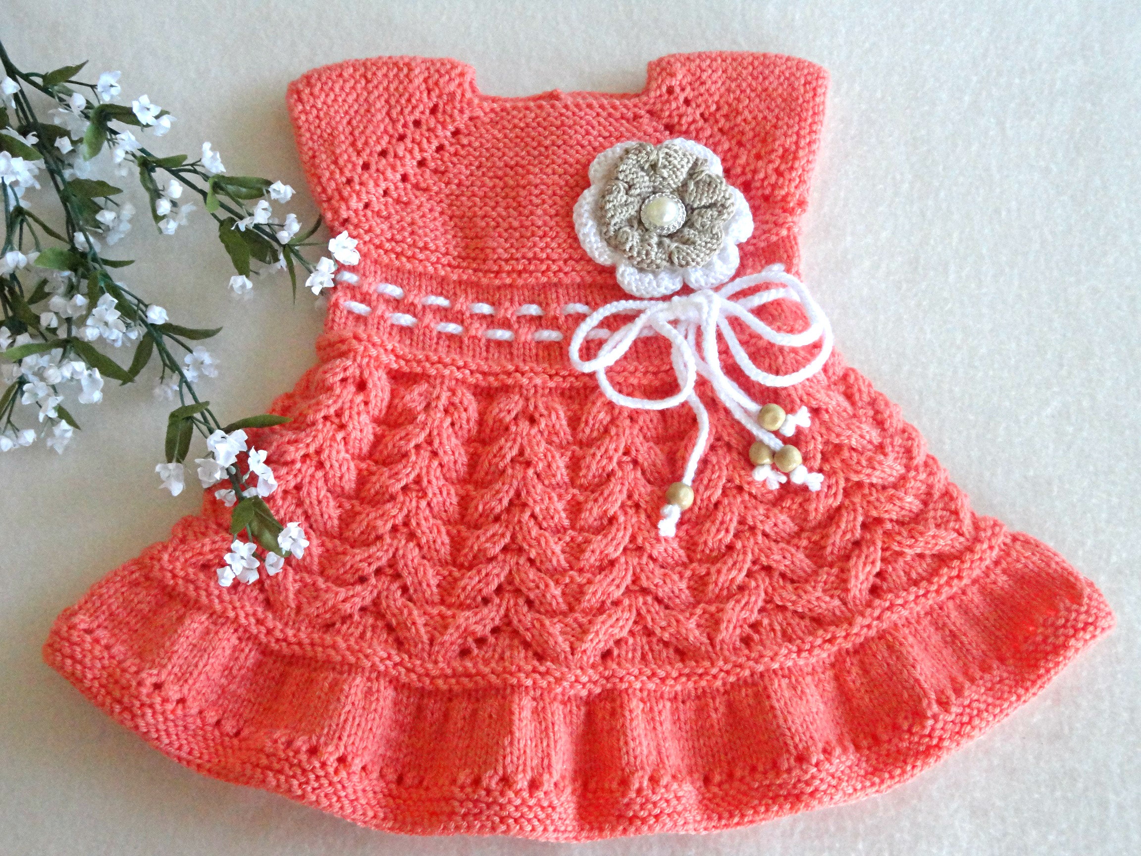 Knitting PATTERN Baby Dress Baptism Baby Girl Knitted Baby Etsy
