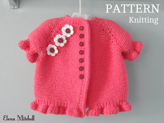 Knitting Pattern Baby Jacket Knitted Baby Sweater Baby Girl Cardigan Knitted Baby Outfit Knit Baby Jacket Newborn Girl Pattern In English