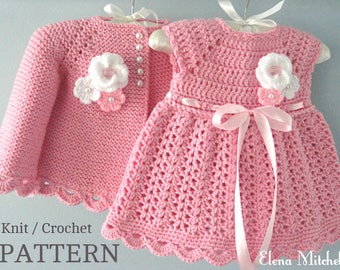 Tricot PATRON Bébé Veste Crochet PATRON Bébé Robe Bébé Cardigan Bébé Fille Motif Bébé Tenue Nouveau-né Bébé Fille Vêtements Modèle PDF