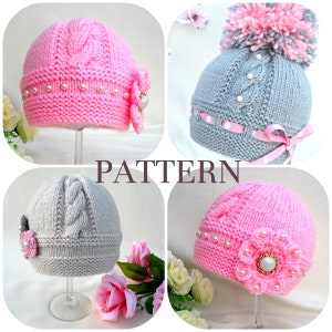 Knitting  P A T T E R N  Knitting Baby Hat Baby Patterns Knitted Baby Hat Knitting Pattern Baby Hats Knitting Hat  Newborn Hat  ( PDF file )