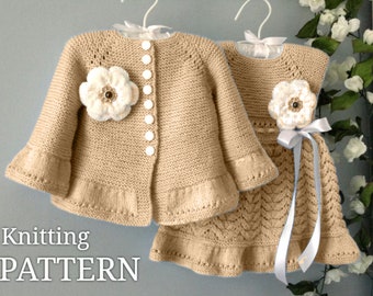 MOTIF de robe pour bébé Baptême bébé fille Cardigan pour bébé en tricot Pull pour bébé Veste pour bébé Robe pour bébé en tricot