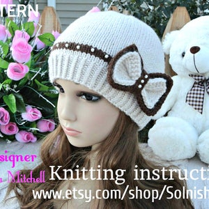 Knitting PATTERN Hat Girl Pattern Knit Womens Hat Knitted  Hats Knit Hat PATTERN  Kids Hat (12-24 m,Toddler, Child, Adult sizes) PDF file