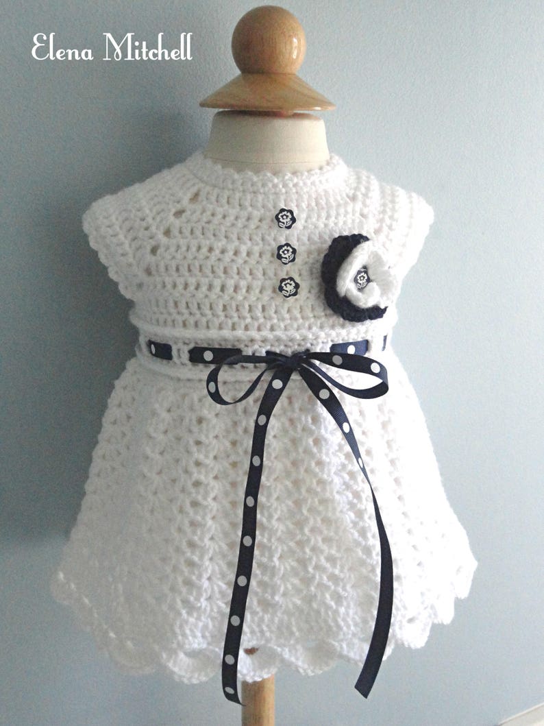 Crochet PATTERN Baby Dress Baby Girl Pattern Crochet Newborn Outfit Infant Dress Pattern Baby Girl Clothes Crochet Baby Dress PATTERN PDF image 8