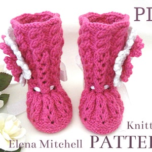 Strickanleitung Baby Booties Baby Mädchen Schuhe Muster Gestrickte Baby Booties Muster Baby Booty Baby Uggs Muster Babystiefel (PDF-Datei)