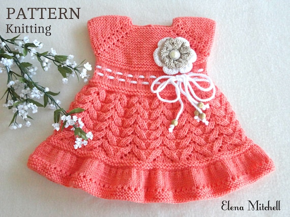 Knitting PATTERN Baby Dress Baptism Baby Girl Outfit Christening