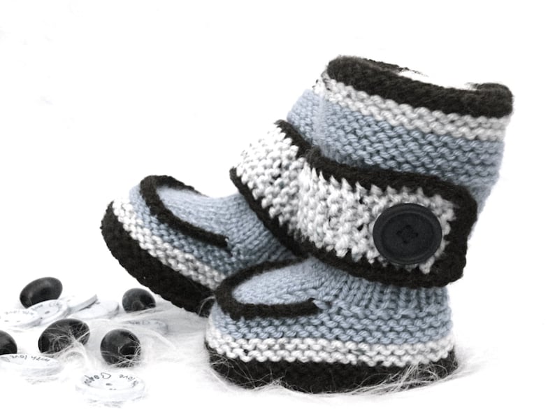 Knitting PATTERN Baby Booties Baby Shoes Knitted Baby Uggs Baby Boy Baby Girl Boots Newborn Infant Booties 0 18 months PATTERN PDF image 3