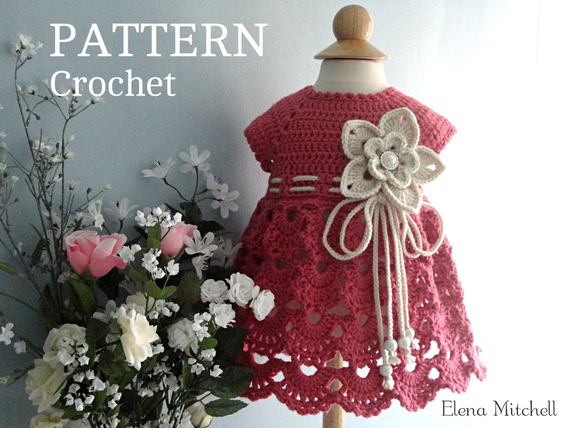 Crochet PATTERN Baby Dress Baptism Dress Pattern Crochet Etsy