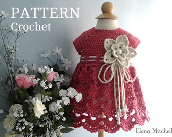 Crochet PATTERN Baby Dress Baptism Dress Pattern Crochet Christening Dress Newborn Outfit Baby Girl Clothes Crochet Baby Dress PATTERN PDF