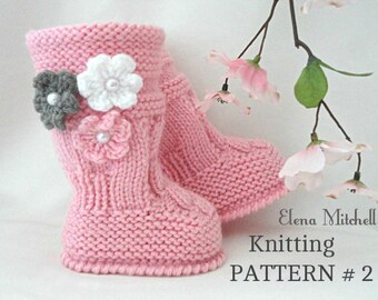 Knitting PATTERN Baby Booties Baby Girl Shoes Pattern Knitted Baby Booties Pattern Baby Booty Baby Uggs Patterns Baby Boots ( PDF file )