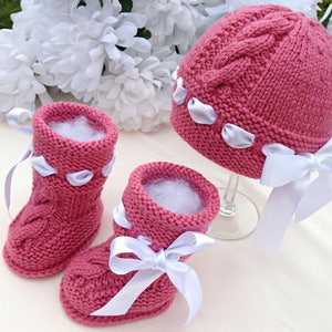 Knitting PATTERN Baby Set Infant Baby Hat Babies Baby Shoes Newborn Knitted Baby Hat Baby Booties Baby Boy Baby Girl Pattern PDF file image 6