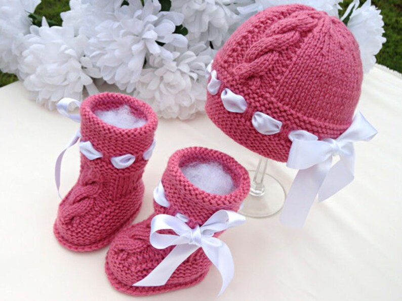 Knitting PATTERN Baby Set Infant Baby Hat Babies Baby Shoes Newborn Knitted Baby Hat Baby Booties Baby Boy Baby Girl Pattern PDF file image 6