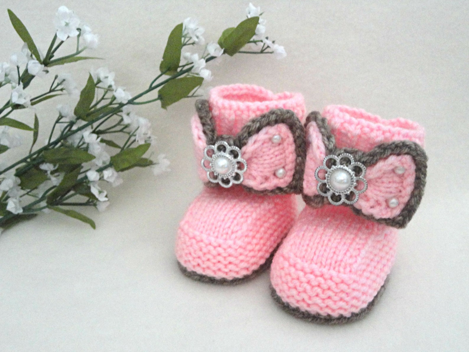 Knitting PATTERN Baby Shoes Knitted Baby Booties Baby Girl Etsy