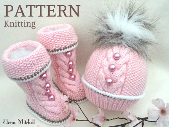Knit Booties Knit Baby Booties Hat and Booties Set Knit Hats Baby Booties Hats For Girls Hats For Boys Baby Boy hats Knit Baby Hats