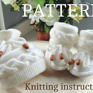 Knitting PATTERN Baby Booties Baby Hat Knitted Baby Shoes Knit Baby Beanie Baby Girl Baby Boy Knitted Baby Outfit PATTERN in English ( PDF )