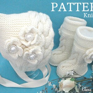 Strickmuster Baby Set Baby Mütze Baby Mütze Mütze gestrickt Baby Schuhe Baby Booties Baby Uggs Strickmuster Babys Baby Mädchen Neugeborene Säuglinge