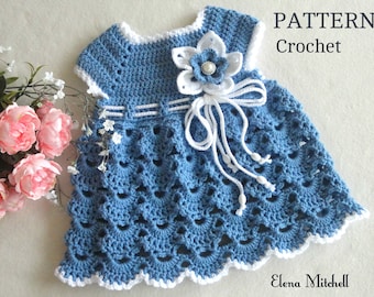 Crochet PATTERN Baby Dress Baptism Dress Pattern Crochet Christening Dress Newborn Outfit Baby Girl Clothes Crochet Baby Dress PATTERN PDF