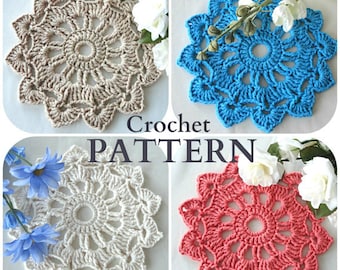 Crochet Pattern Crochet Placemat Coaster Pattern Home Decor Crochet Tablecloth Pattern Crochet Doily Round Crochet Pattern Doilies PDF file