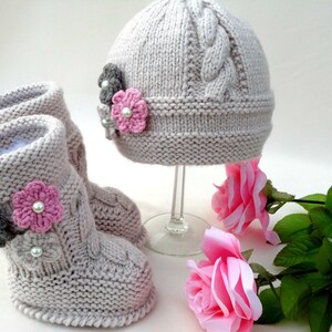 Knitting PATTERN Baby Set Infant Baby Hat Babies Baby Shoes Newborn Knitted Baby Hat Baby Booties Baby Boy Baby Girl Pattern PDF file image 3