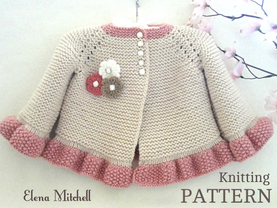 Knitting PATTERN Baby Jacket Baby Cardigan Garter Stitch Knit Pattern Baby Girl Jacket Newborn Girl Coat Knitting Cardigan Baby PATTERN Etsy Canada