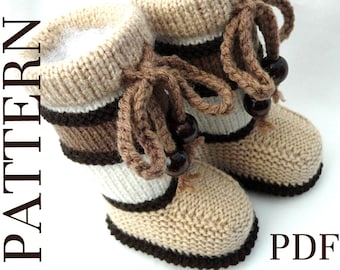 Knitting PATTERN Baby Booties PATTERN Knit Baby Shoes Baby Boy Baby Girl Pattern Knit Baby Pattern Infant Shoes Baby Uggs ( PDF file ) Only