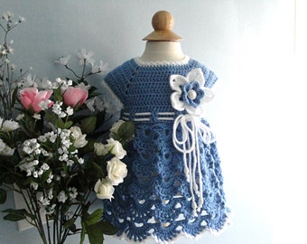 MOTIF de robe pour bébé au crochet Robe de baptême au crochet Robe de baptême au crochet Tenue de nouveau-né Vêtements pour bébé fille Robe pour bébé au crochet MOTIF PDF