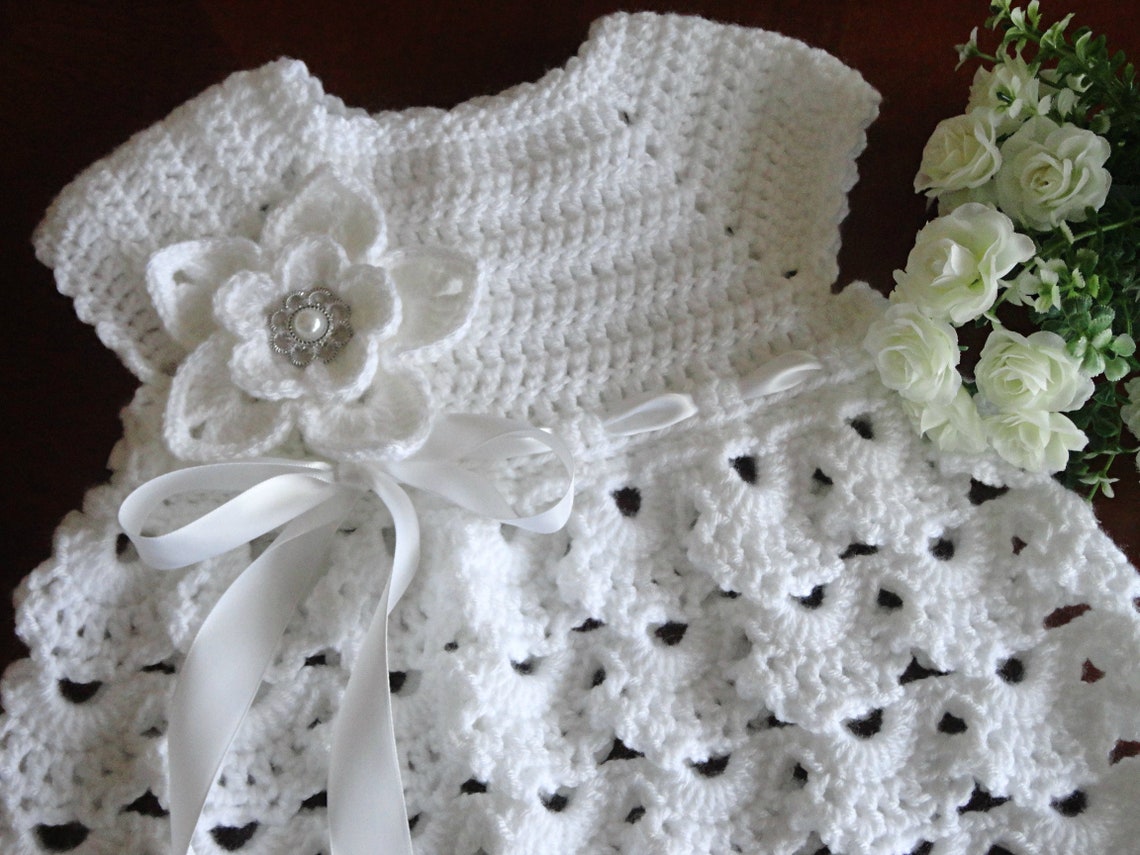 Crochet PATTERN Baby Dress Baptism Dress Pattern Crochet Etsy
