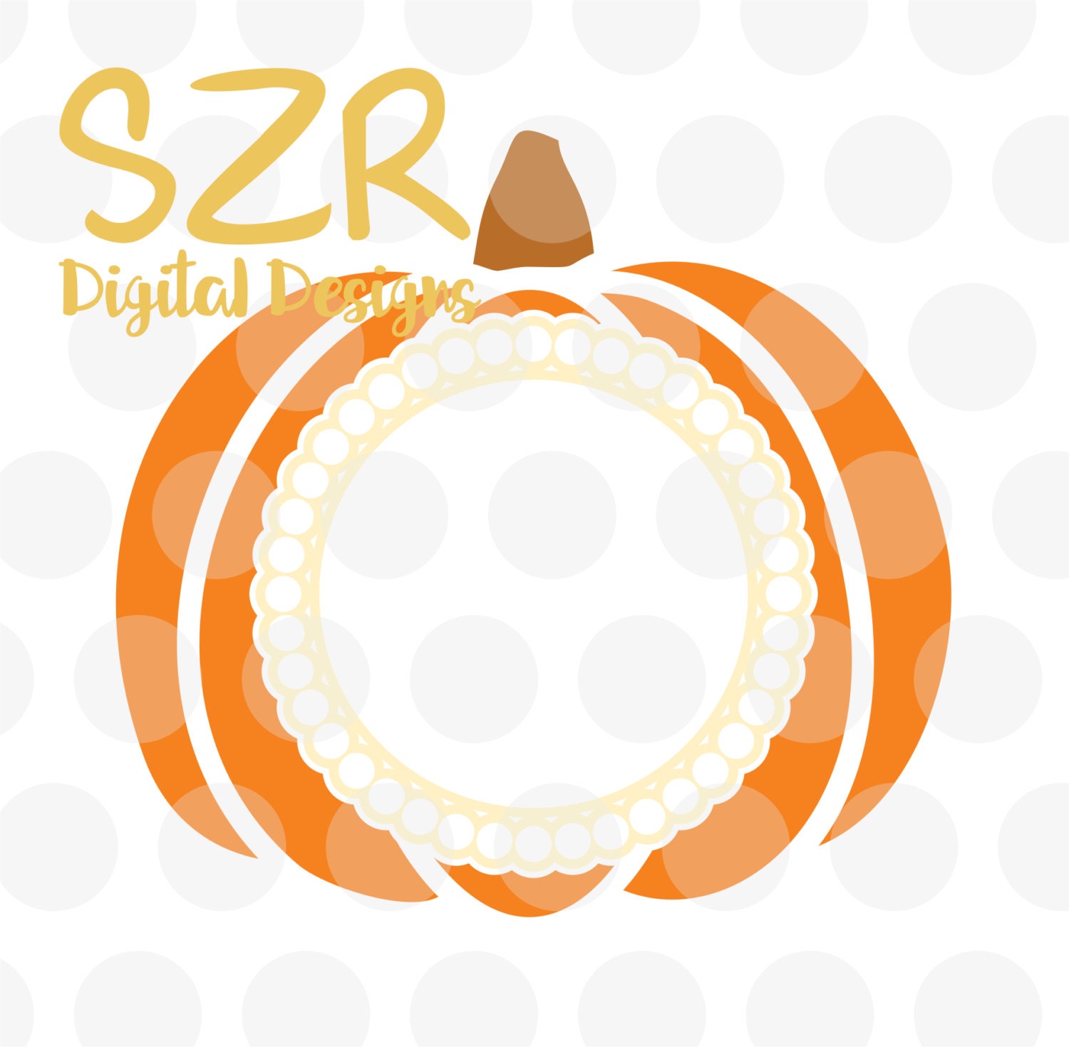 Download Thanksgiving Pumpkin Monogram Lace Frame SVG DXF and EPS ...