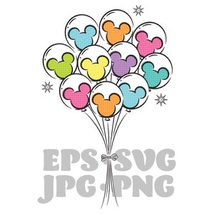 Large Bunch of Magic Mouse Balloons - EPS, PNG, Svg, Jpg