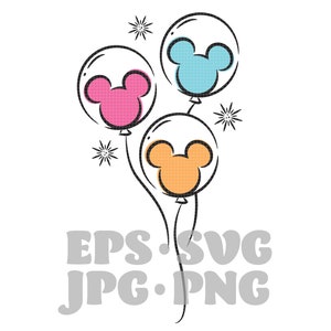 Magic Mouse Balloons - EPS, PNG, Svg, Jpg