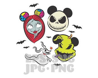 ハロウィーンの悪夢の耳付き友達 - EPS、PNG、Svg、Jpg