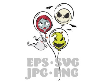 ハロウィーン ナイトメア フレンズ マジック バルーン - EPS、PNG、Svg、Jpg