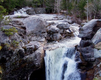 Maine waterfall photo, New England photo print, Grafton Notch hiker gift, 5x7 nature photo farmhouse decor, nature lover gift desk decor