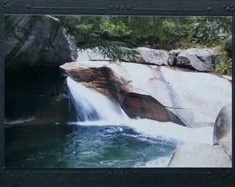 Waterfall photo notecard, White Mountains blank greeting card, thinking of you friendship card, New England birthday card, love note