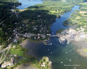 Aerial photo Maine coast, 8x10 fine art photo, landscape print coastal decor, small wall art housewarming gift, mantel decor