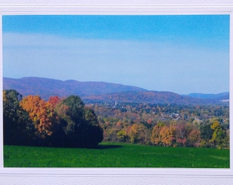 Berkshires autumn card, fall leaves photo note card, most sold item, New England mountain view, thinking of you thank you note
