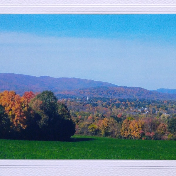 Berkshires autumn card, fall leaves photo note card, most sold item, New England mountain view, thinking of you thank you note