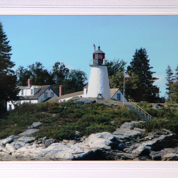 Lighthouse notecard, most sold item blank greeting card, Boothbay Harbor Maine lighthouse, most popular blank greeting card, miss you card