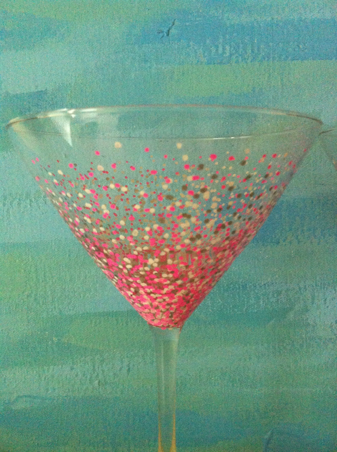 Hand Painted Confetti Design Martini Glasses set of 2 Etsy