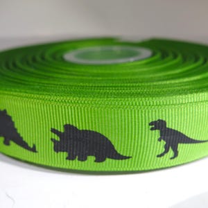5 yards of 7/8 inch &quot;dinosaur&quot; grosgrain ribbon