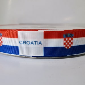 5 yards of 1 inch "Croatia" grosgrain ribbon