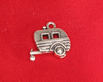 5pc "trailer" charms in antique silver style (BC860)