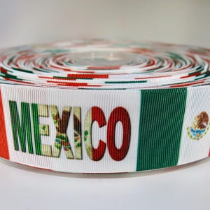 5 yards of 1.5 inch &quot;Mexico&quot; grosgrain ribbon