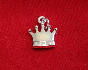 BULK! 15pc "crown" charms in antique style silver (BC867B)