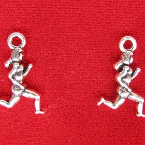 10pc "running girl" charms in antique silver style (BC973)