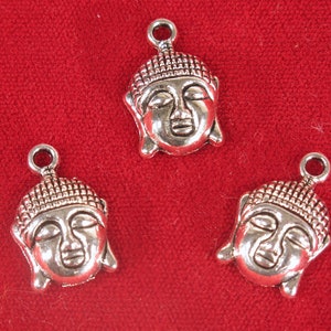 BULK! 15pc &quot;Buddha&quot; charms in antique silver style (BC74B)