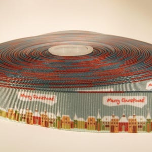 SALE 5 yards of 7/8 inch &quot;Merry Christmas&quot; grosgrain ribbon