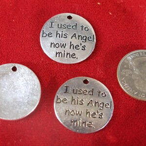 10pc &quot;his angel&quot; charms in antique silver style (BC1427)