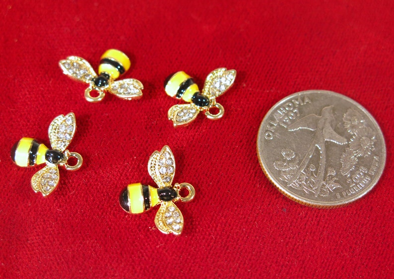 BULK 15pc honey bee gold color charms BC1535B image 1